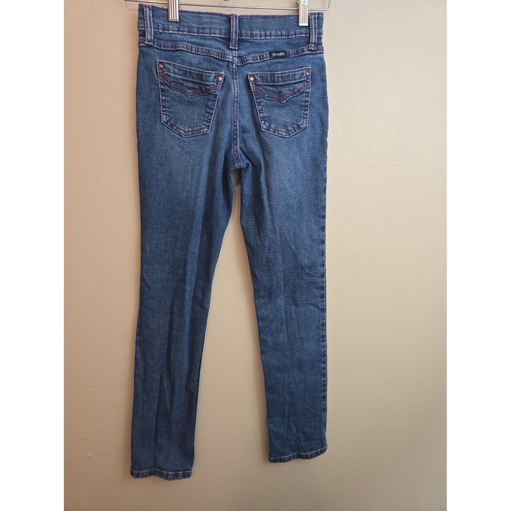 Wrangler Girl's 12 Reg Straight Leg Jean STYLE 112317330 Cowgirl Pink Stitching
